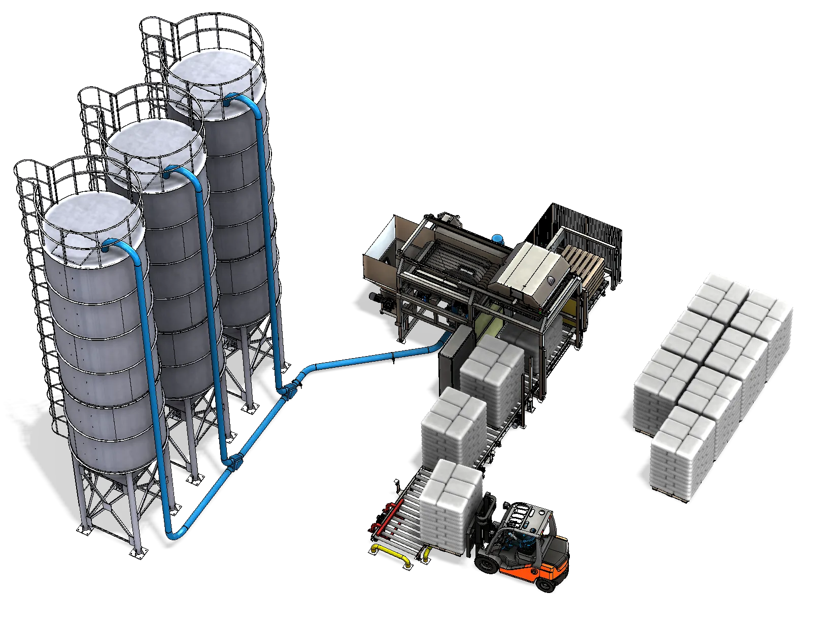 Automatic bag emptying and pneumatic conveying system to silos-Automateam