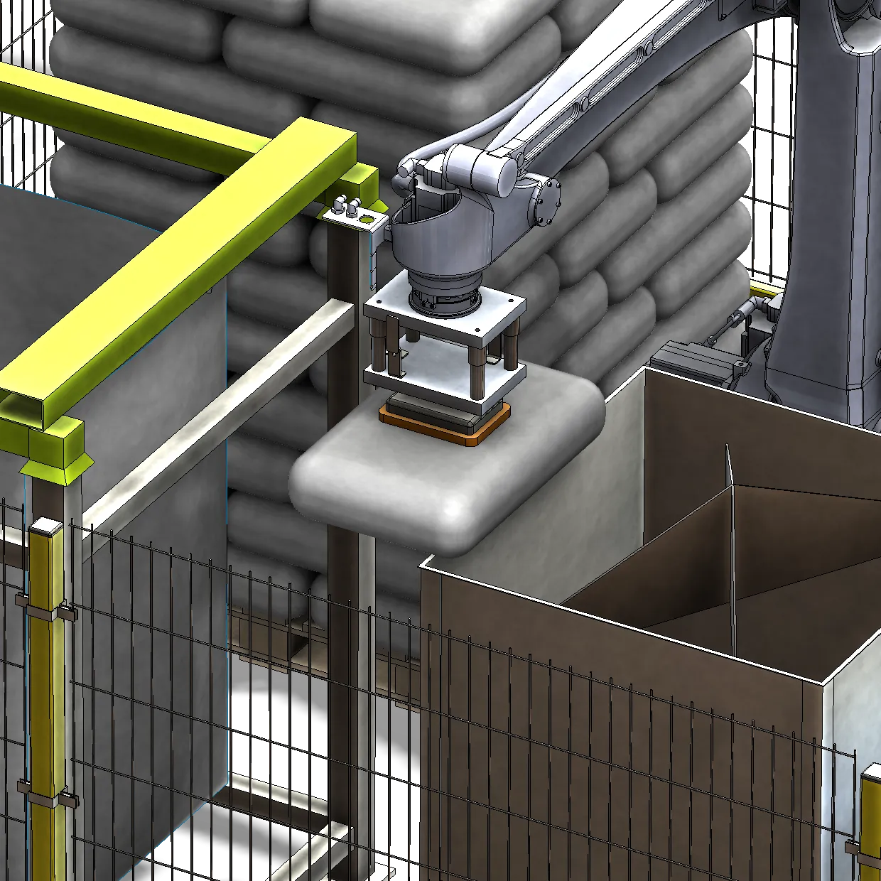 Zrobotyczne stanowisko rozcinania i opróżniania worków-Automateam