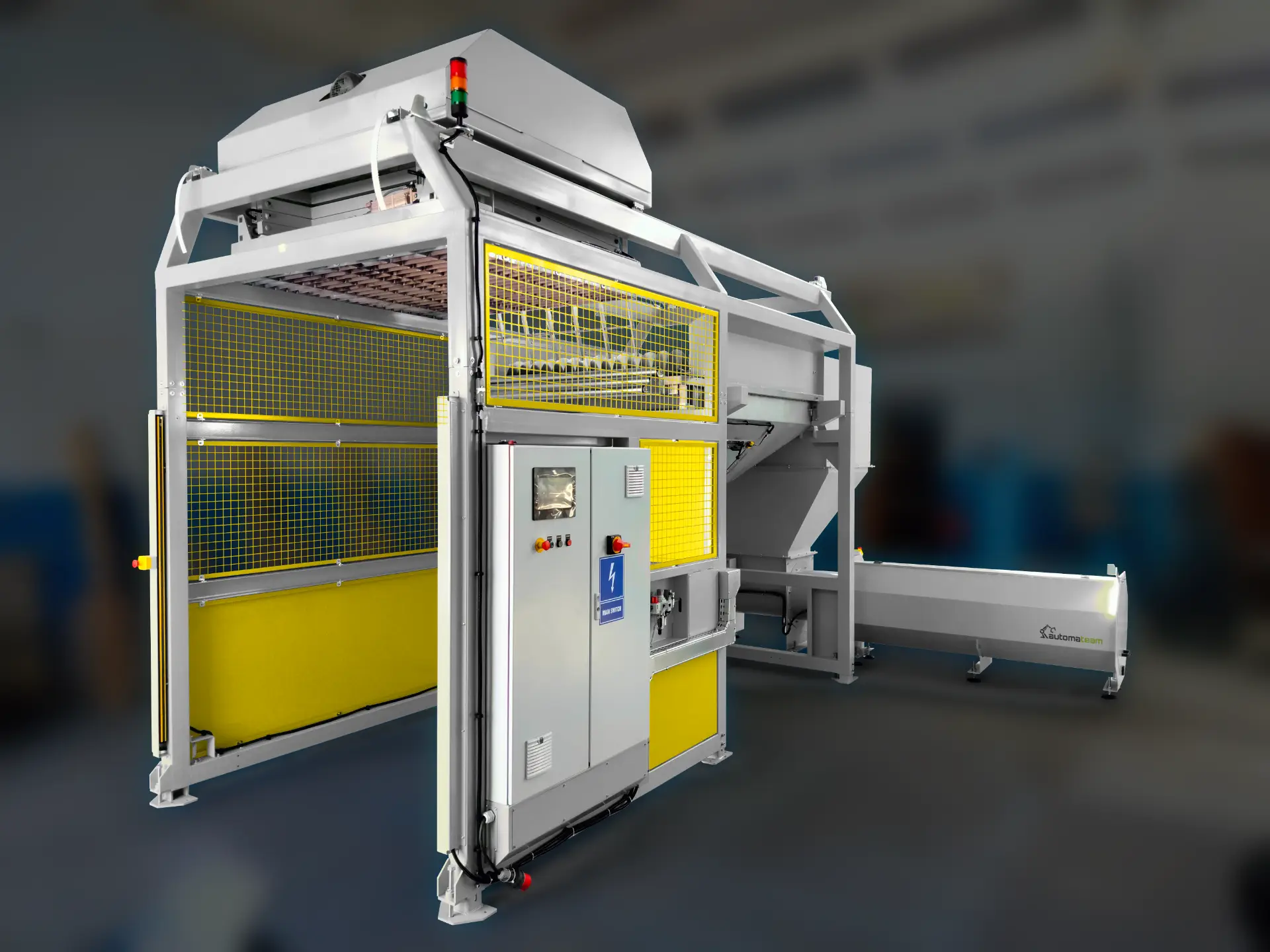 Automatic bag slitter with empty bag compensator-Automateam