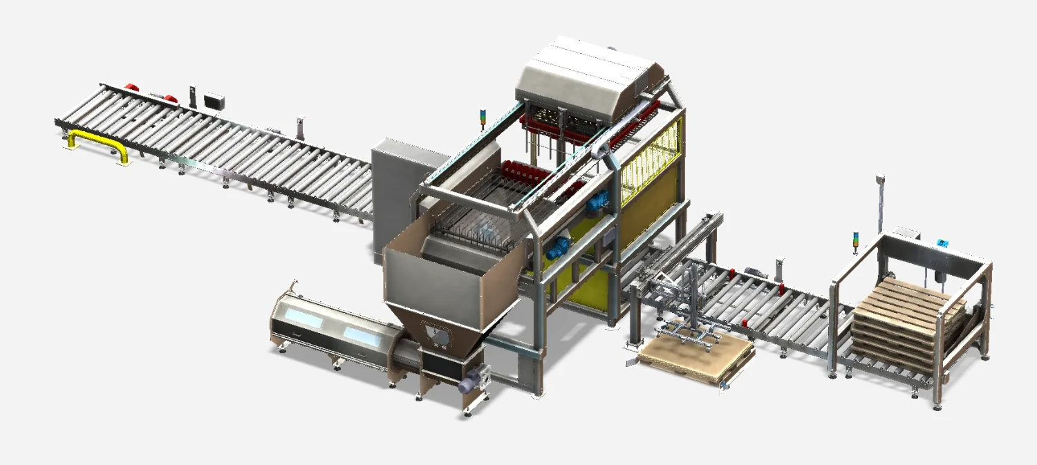 Fully automated bag emptying line with efficient granulate conveying-Automateam